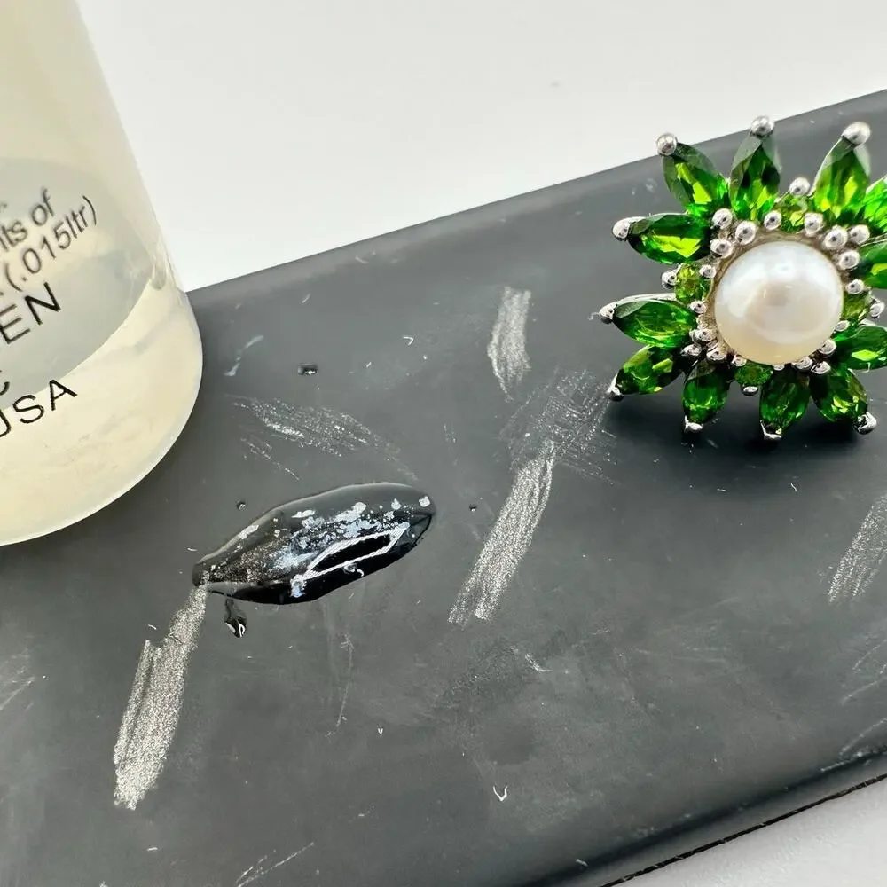 925 Sterling Silver Freshwater Pearl Marquise Chrome Diopside .75
